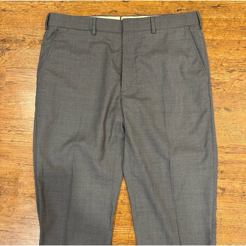 Polo Ralph Lauren Gray Purple Label Italy Straight Wool Trousers Pants Men 34x32 - Picture 3 of 12